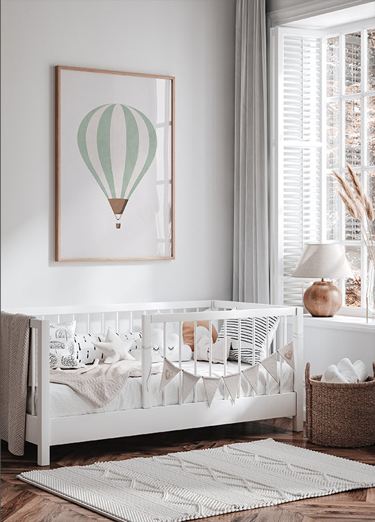 Grünes Heißluftballon-Poster - Posterbox.dk