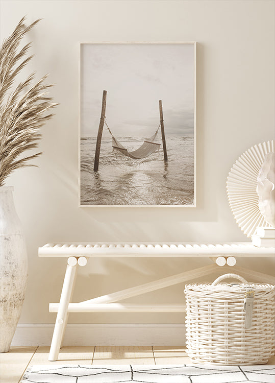 Hängematte an einem tropischen Strand Poster - Posterbox.dk