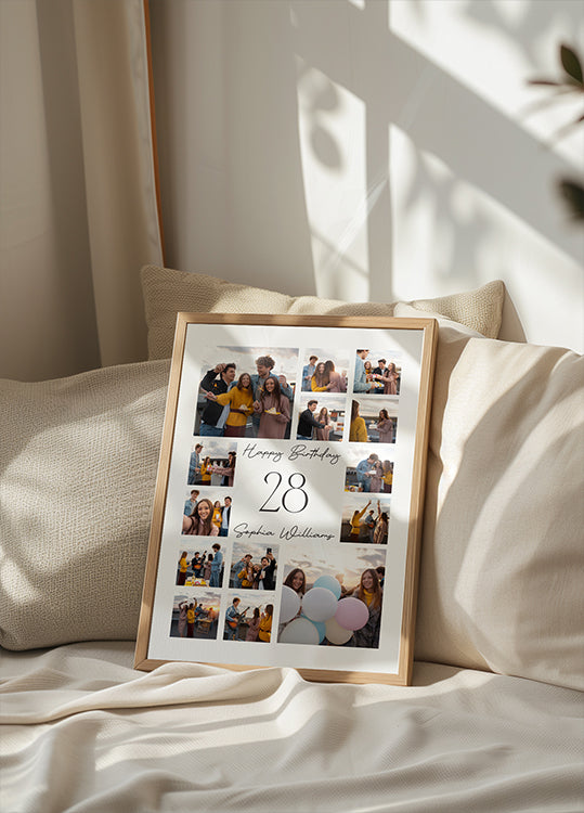 Alles Gute zum Geburtstag personalisiertes Poster - Posterbox.dk