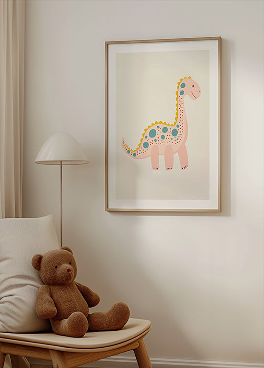 Happy Spotted Dino Poster - Posterbox.dk