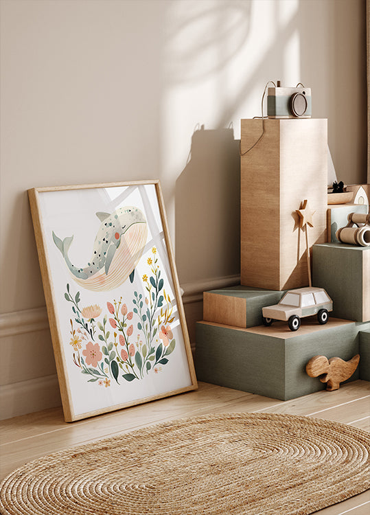 Happy Whale Poster - Posterbox.dk