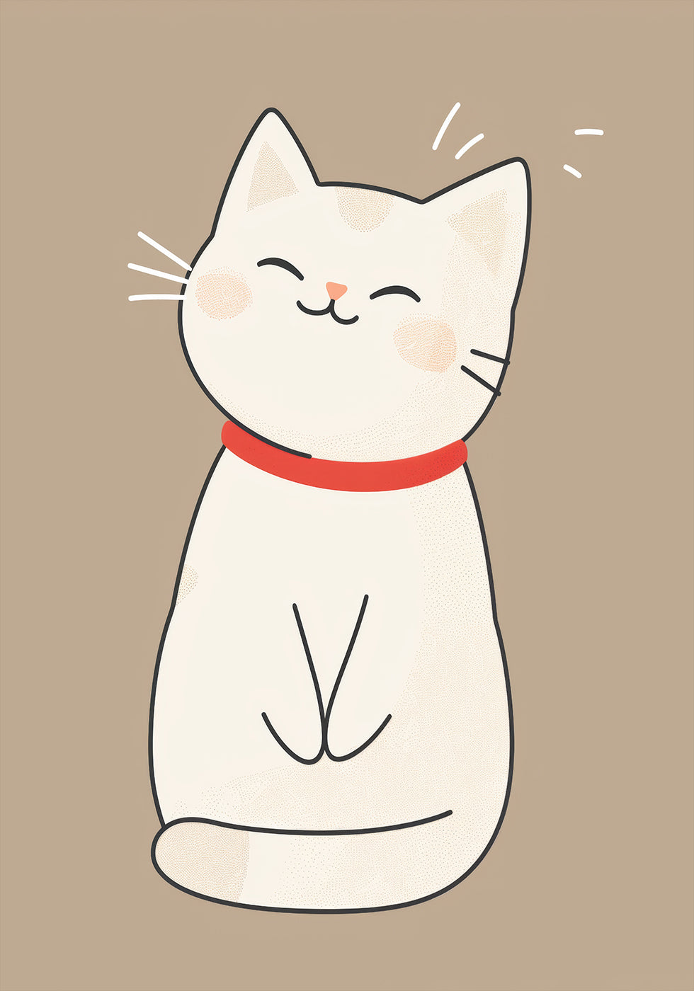 Poster „Fröhliche weiße Katze“ - Posterbox.dk