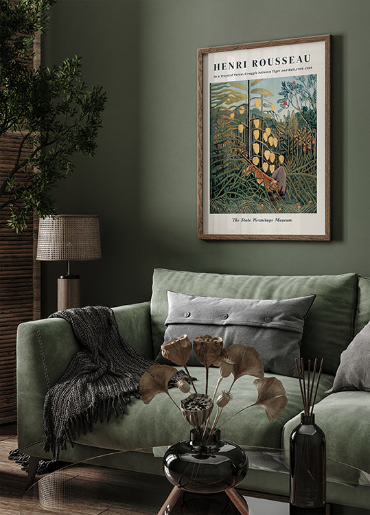 Henri Rousseau – In einem tropischen Wald. Kampf zwischen Tiger und Stier Poster – Posterbox.dk