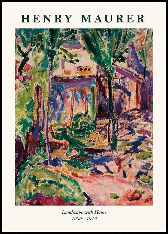 Henry Maurer, Landschaft mit Haus Poster - Posterbox.dk