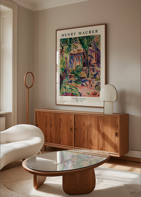 Henry Maurer, Landschaft mit Haus Poster - Posterbox.dk