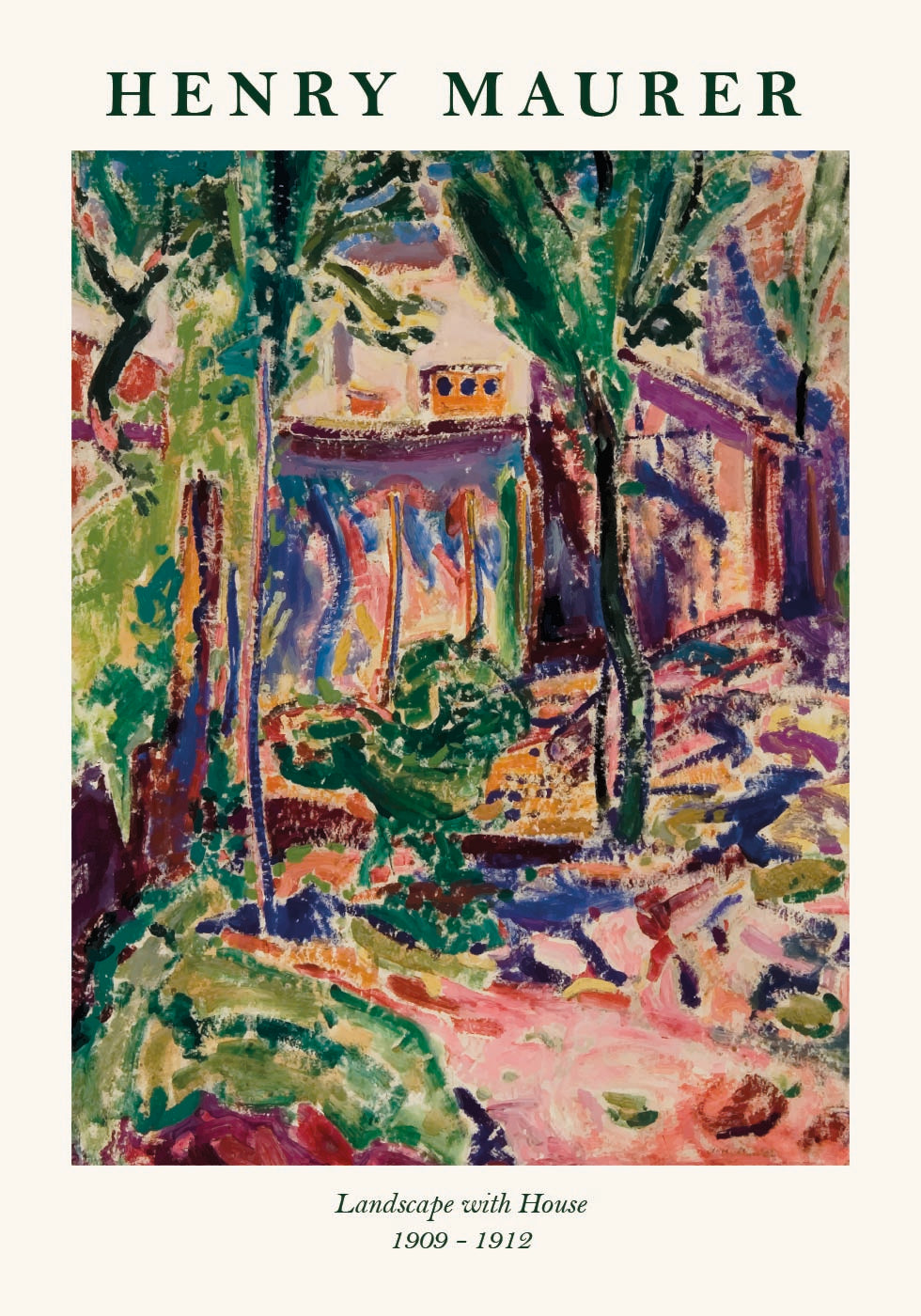 Henry Maurer, Landschaft mit Haus Poster - Posterbox.dk