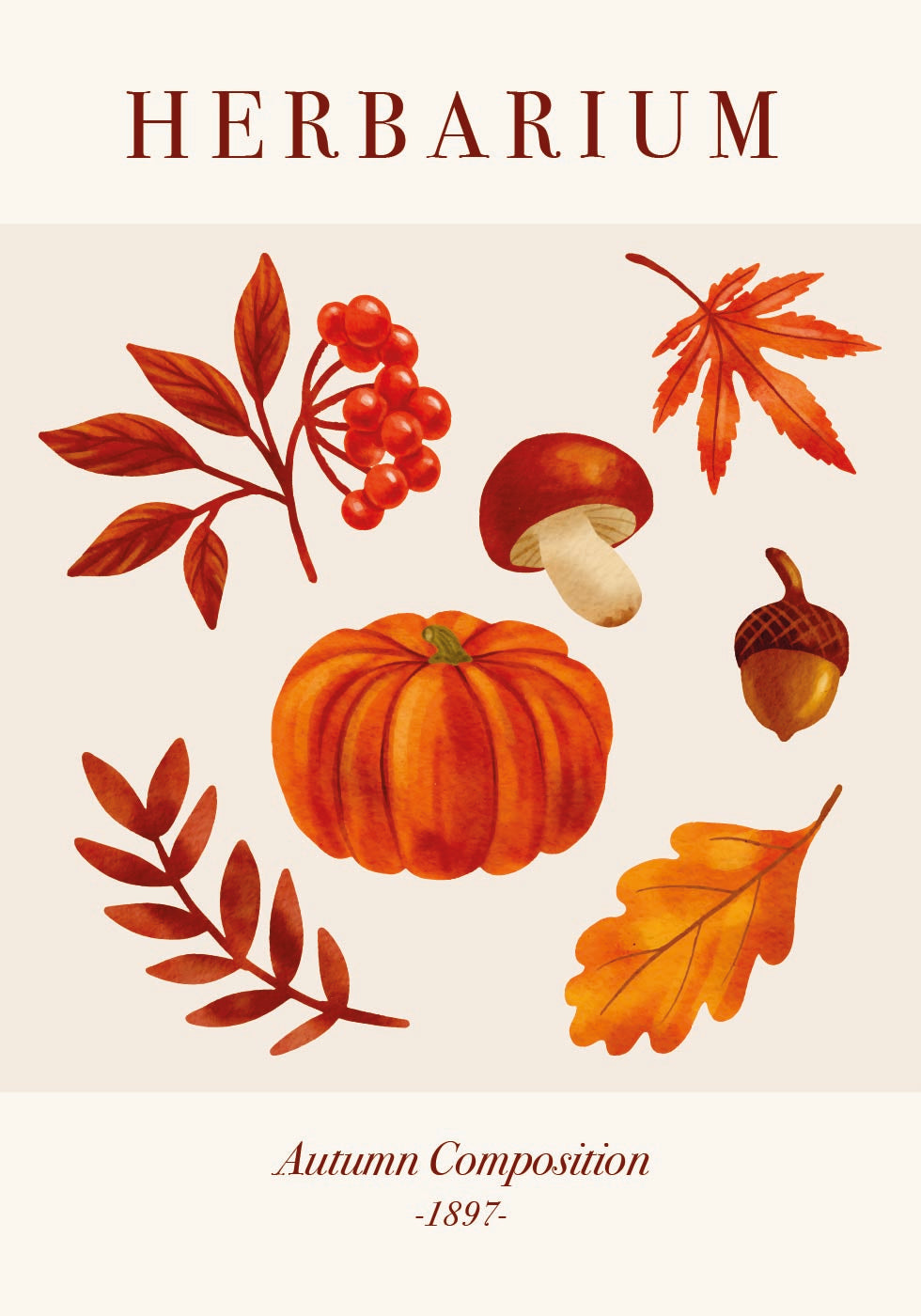 Herbarium Herbstkompositionsposter - Posterbox.dk