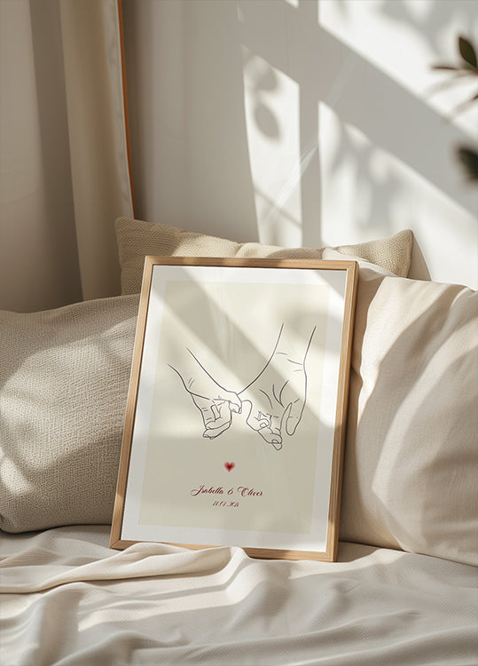 Personalisiertes Poster „Händchen haltend“ - Posterbox.dk
