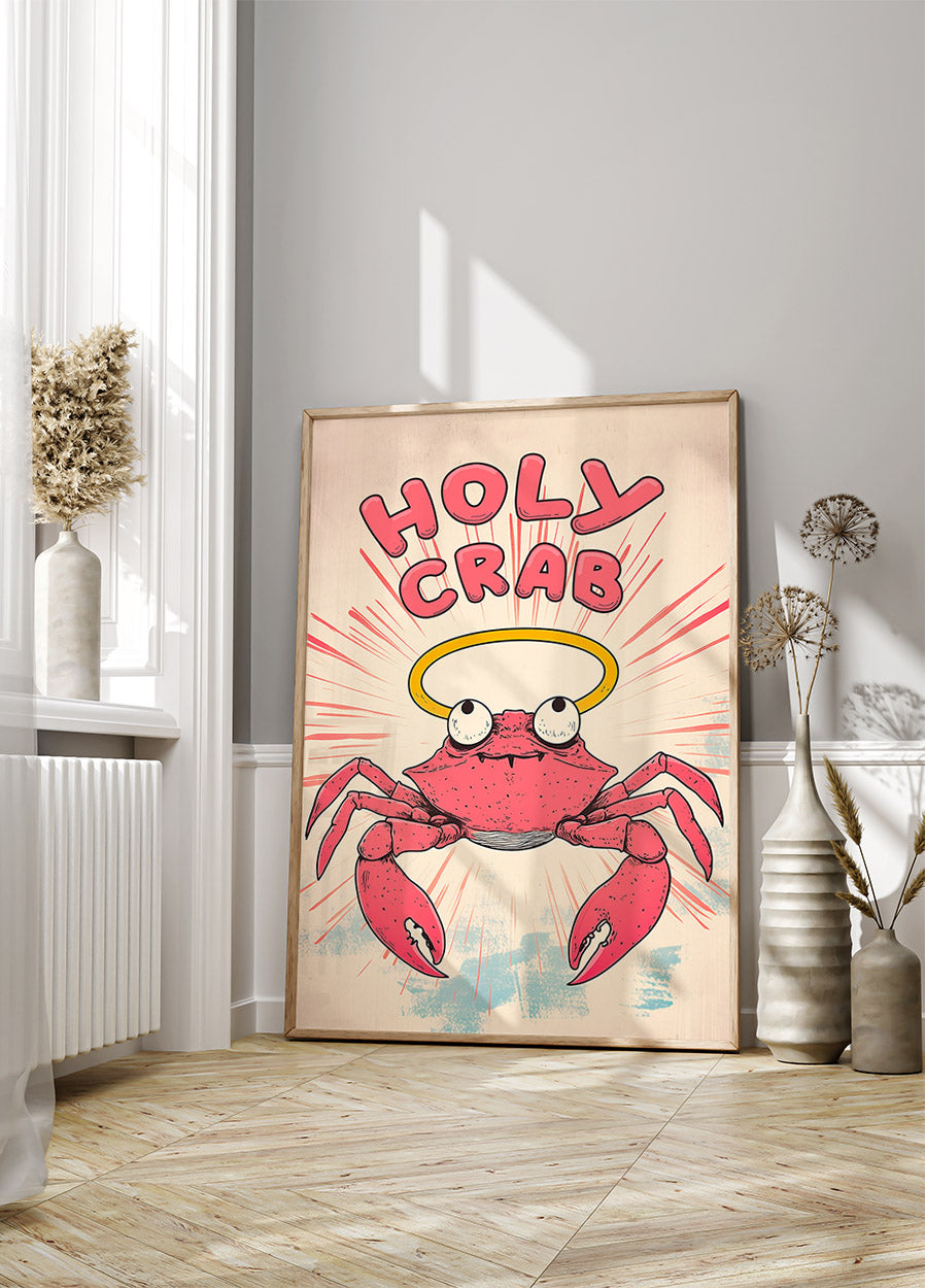 Heilige Krabbe, Halo-Krabben-Cartoon-Poster - Posterbox.dk