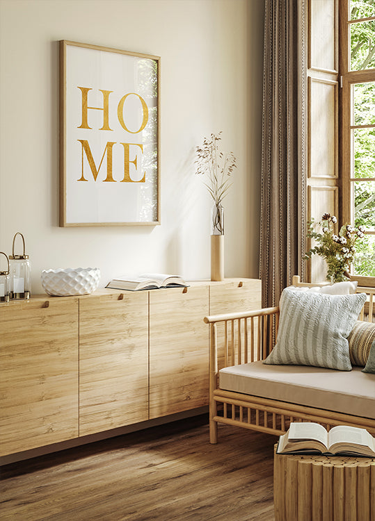 Startseite Goldenes Typografie-Poster - Posterbox.dk