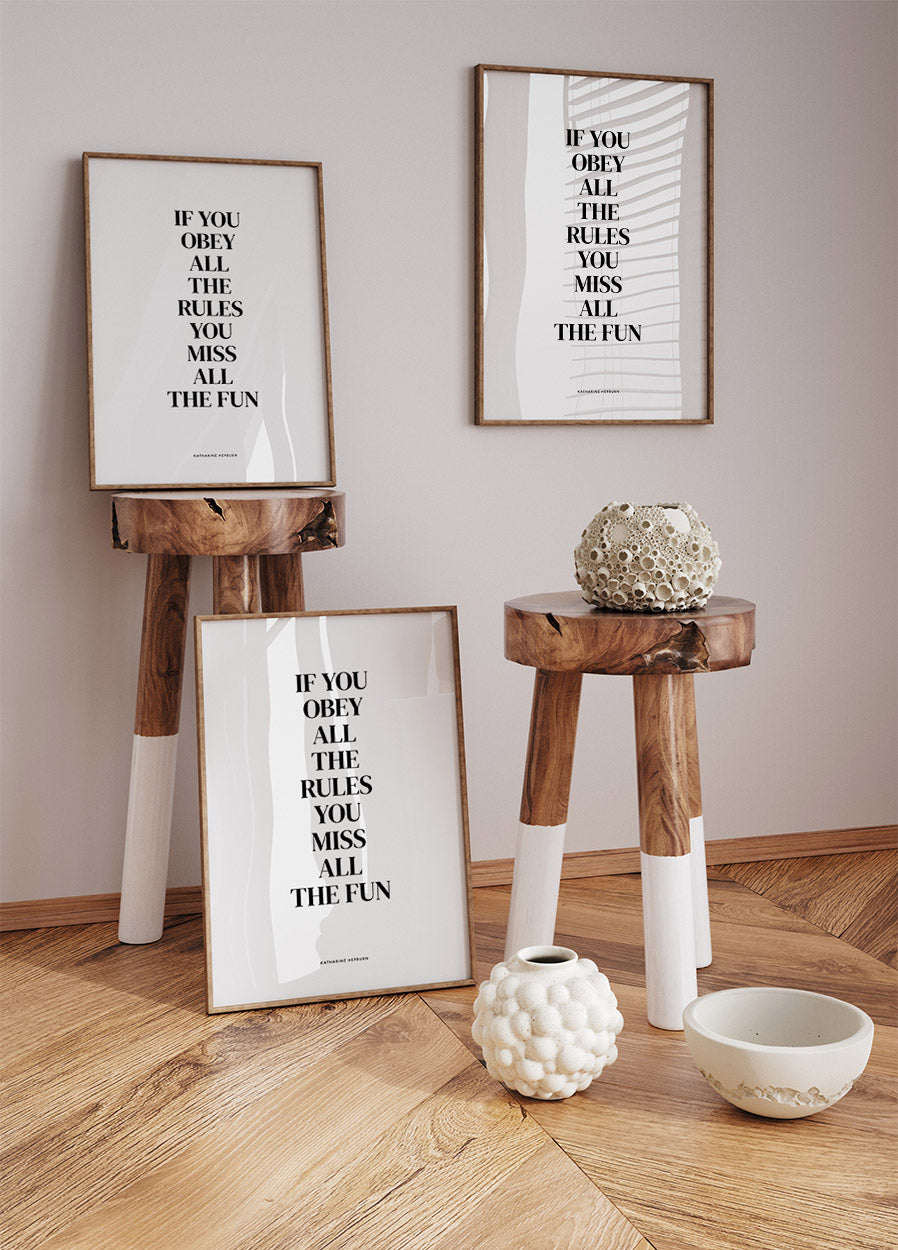 Wenn Sie alle Regeln befolgen, verpassen Sie den ganzen Spaß Poster - Posterbox.dk