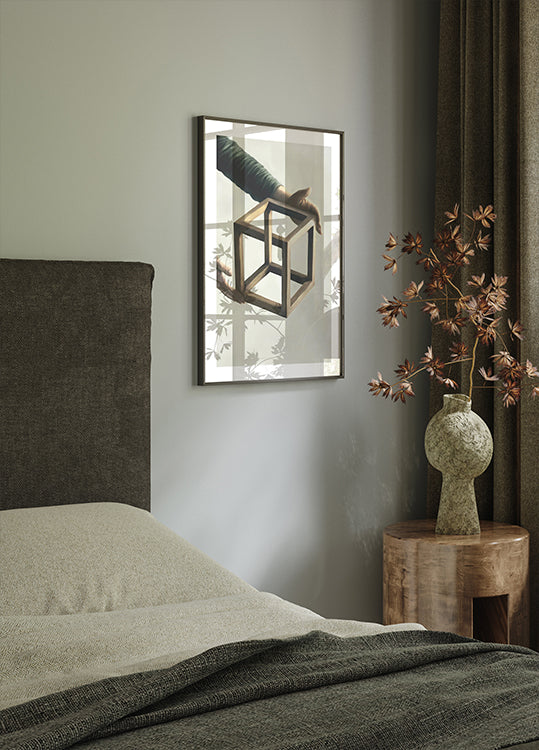 Unmöglicher Würfel, surreale Geometrie Poster - Posterbox.dk