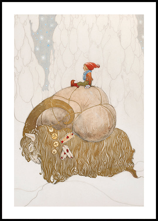 John Bauer – Julbocken Poster – Posterbox.dk