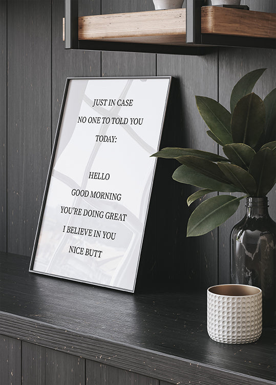 Motivationsposter „Just In Case“ - Posterbox.dk