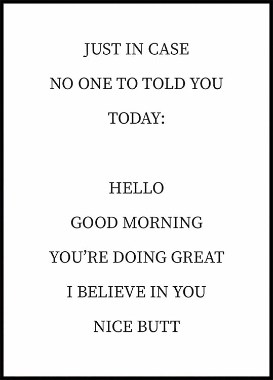 Motivationsposter „Just In Case“ - Posterbox.dk