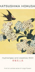Katsushika Hokusai – Hortensie und Schwalbe Poster – Posterbox.dk