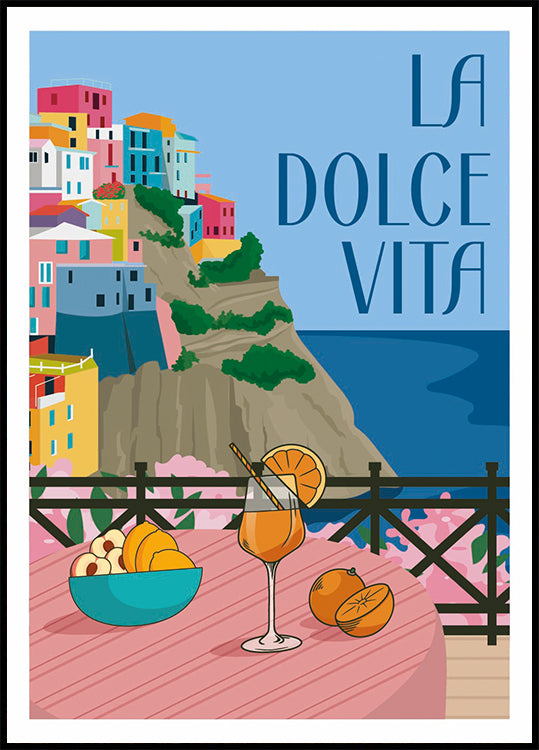 La Dolce Vita, italienische Küste und Aperitivo Poster - Posterbox.dk