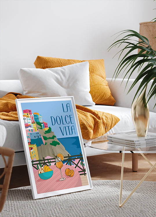 La Dolce Vita, italienische Küste und Aperitivo Poster - Posterbox.dk