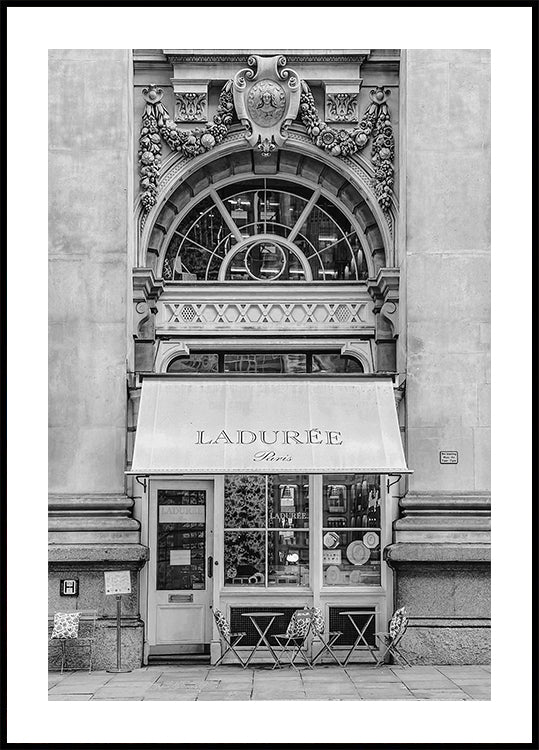 Ladurée Paris Pastry Shop Black & White Plakat - Posterbox