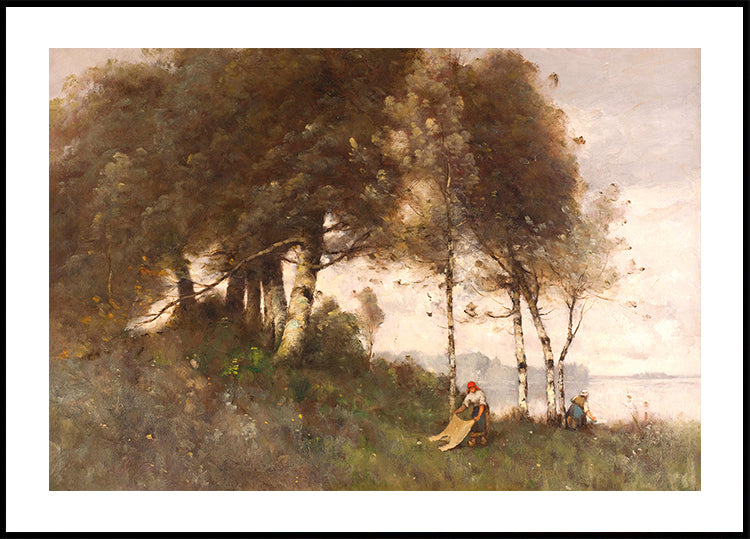 Landschaft mit Wäscherinnen von Paul-Désiré Trouillebert Poster - Posterbox.dk