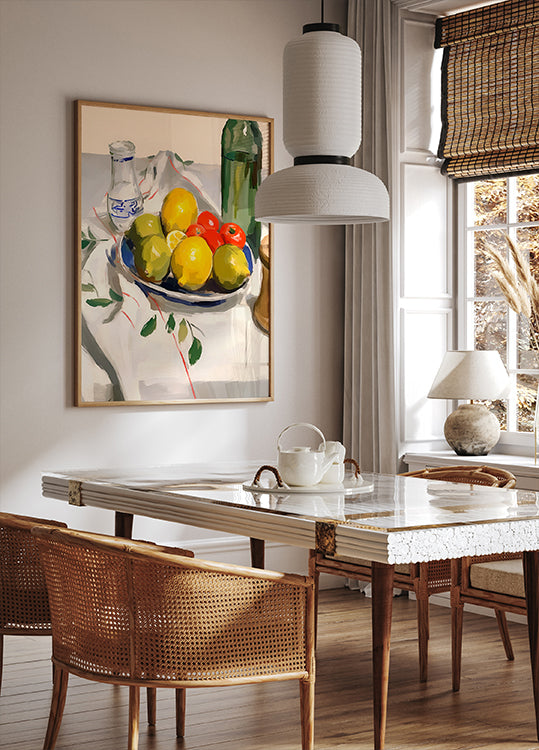 Zitronen und Tomaten, rustikales Küchenstillleben Poster - Posterbox.dk