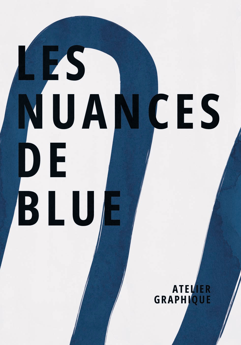 Les Nuances De Blue, grafisches Indigoband-Abstraktes Poster - Posterbox.dk