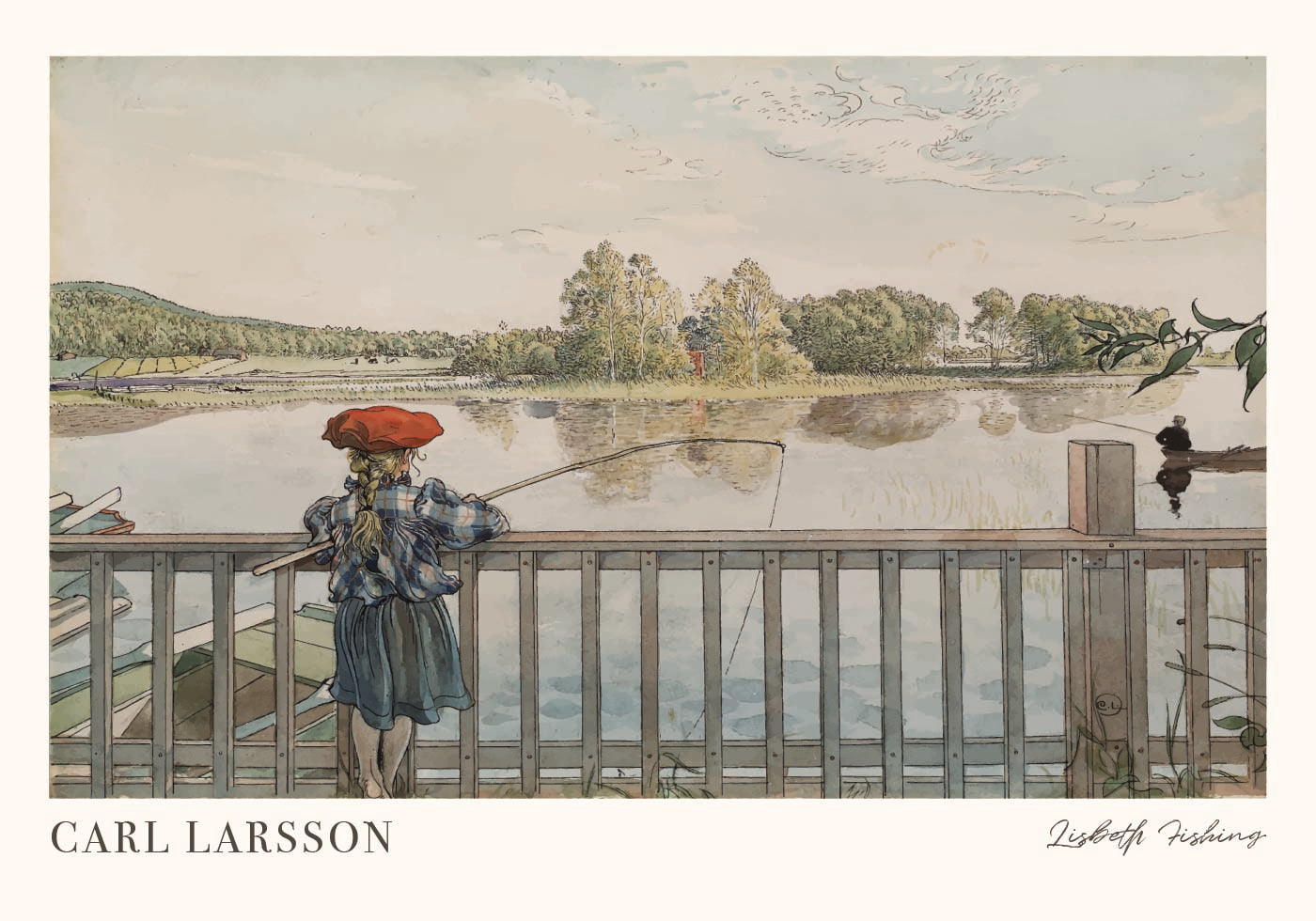 Lisbeth Fishing von Carl Larsson Poster - Posterbox.dk