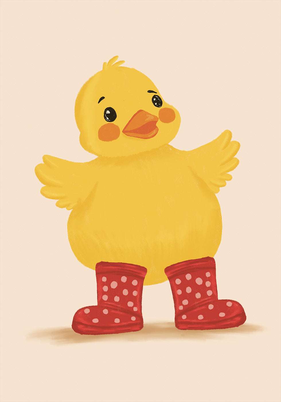 Kleine Ente in roten Stiefeln Poster - Posterbox.dk