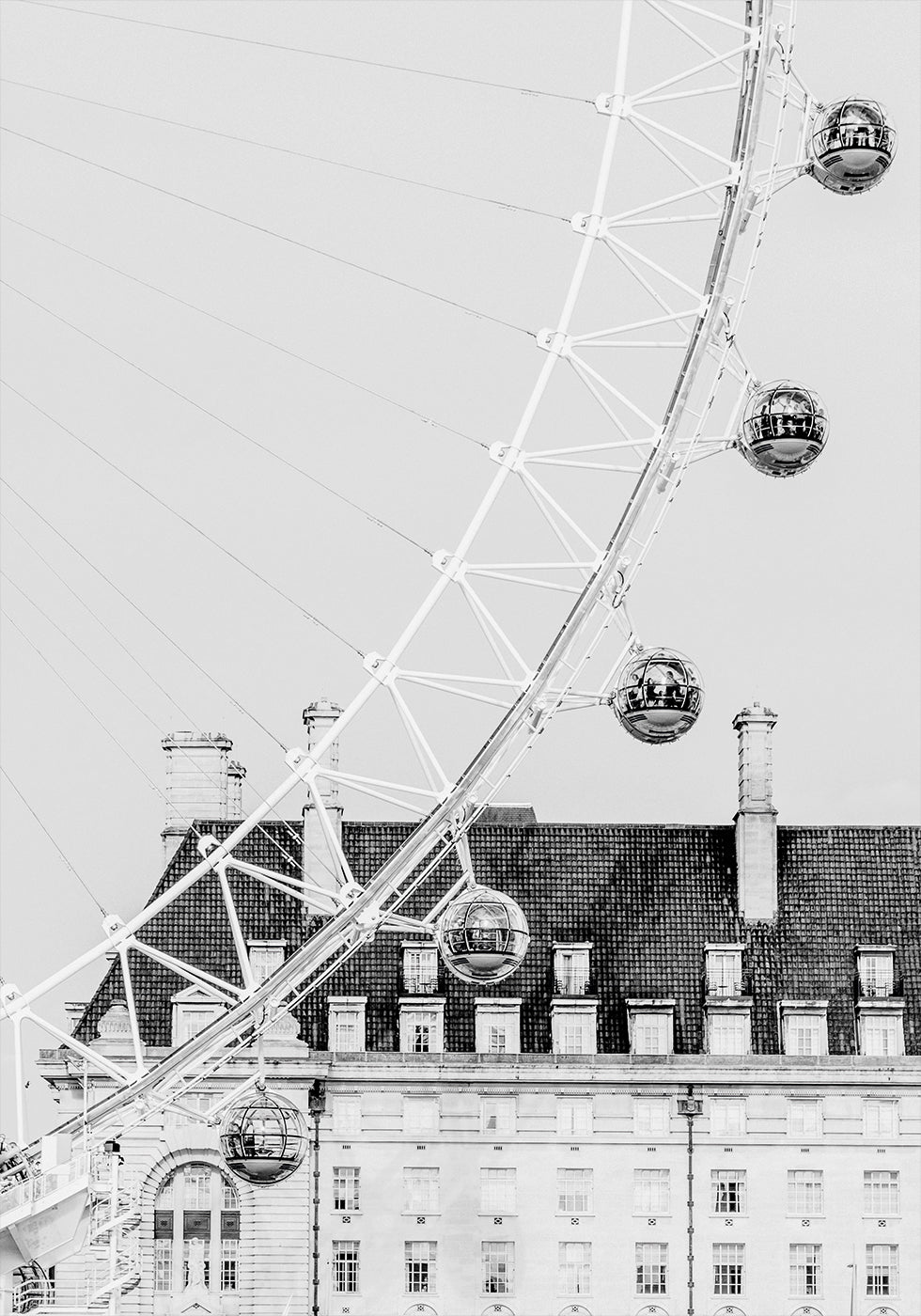 London Eye in Schwarz-Weiß-Poster - Posterbox.dk