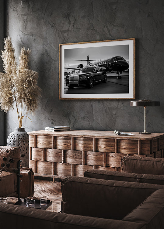 Luxuriöses Lifestyle-Poster im Querformat in Schwarz und Weiß - Posterbox.dk