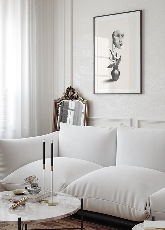 Maske in einer Pflanze Poster - Posterbox.dk