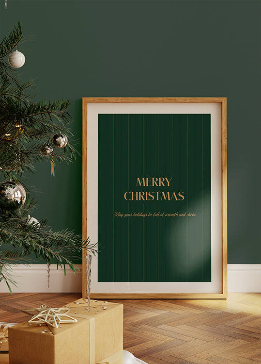 Ein Weihnachtsbaum mit Geschenken darunter in einem Raum