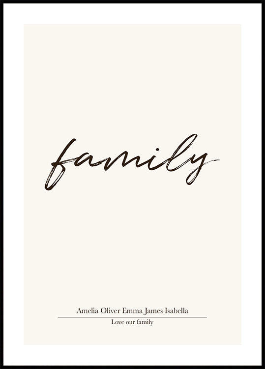 Minimalistisches Poster mit Familiennamen - Posterbox.dk