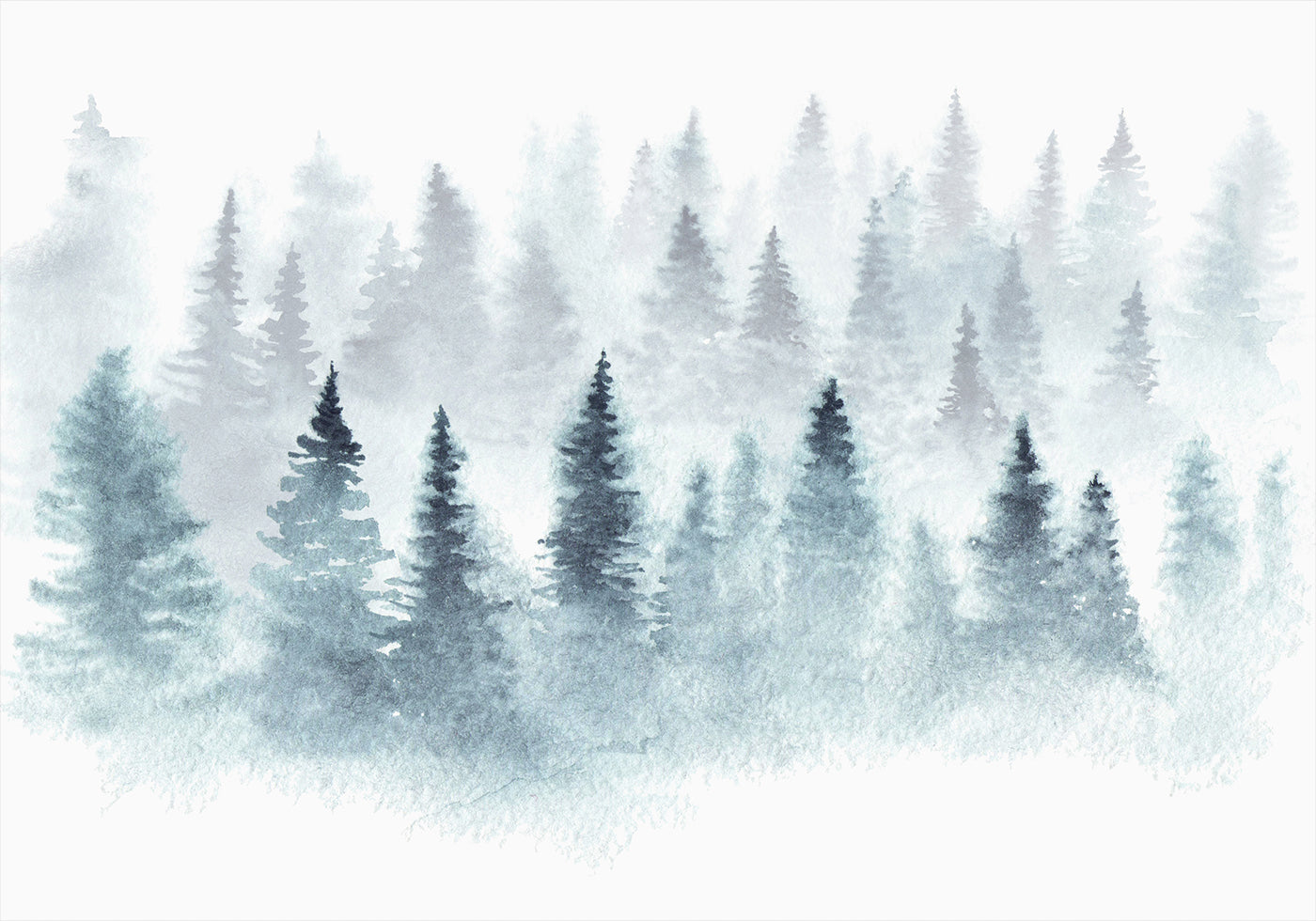 Misty Aquarellwald-Poster - Posterbox.dk