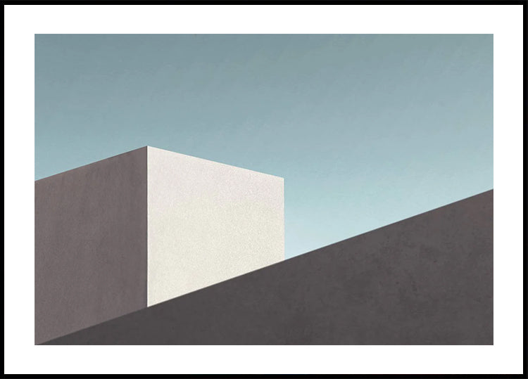 Moderne Architektur, minimale Betongeometrie Poster - Posterbox.dk