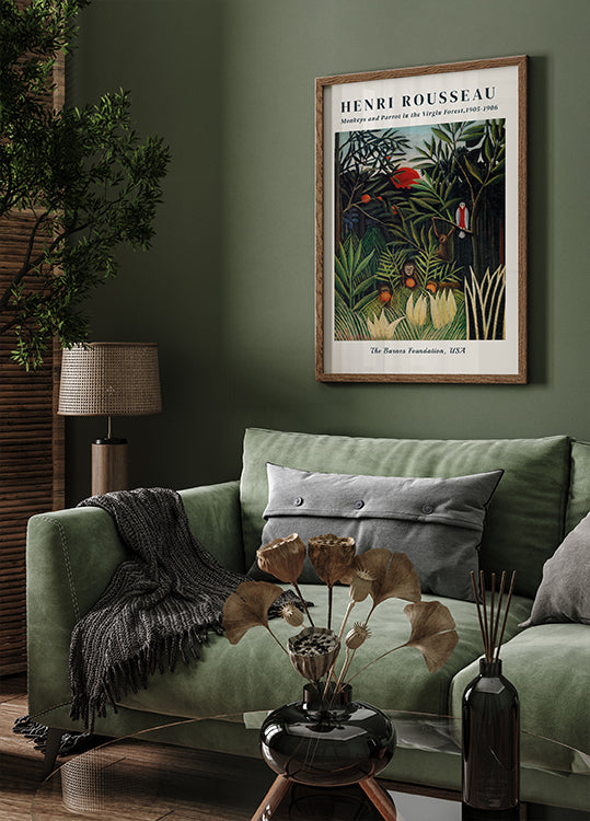 Affen und Papagei im Urwald Poster - Posterbox.dk