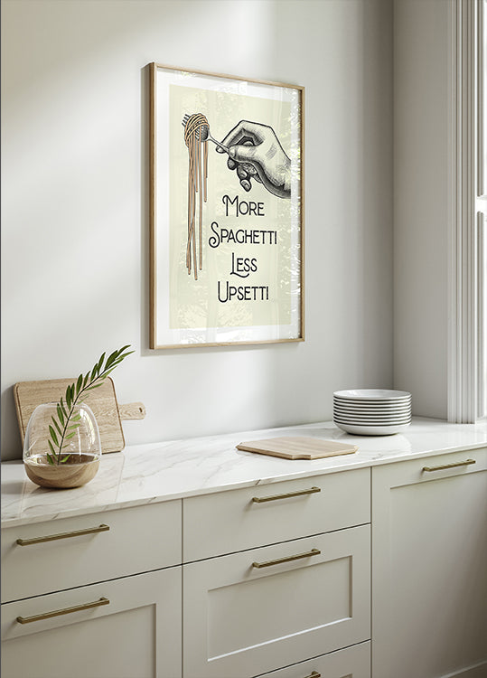 Mehr Spaghetti, weniger Upsetti Poster - Posterbox.dk