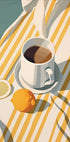 Morgenkaffee und Zitronen, minimalistisches Sommerposter - Posterbox.dk