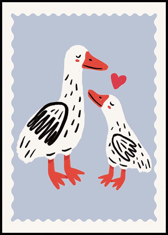 Mother duck and duckling Plakat - Posterbox