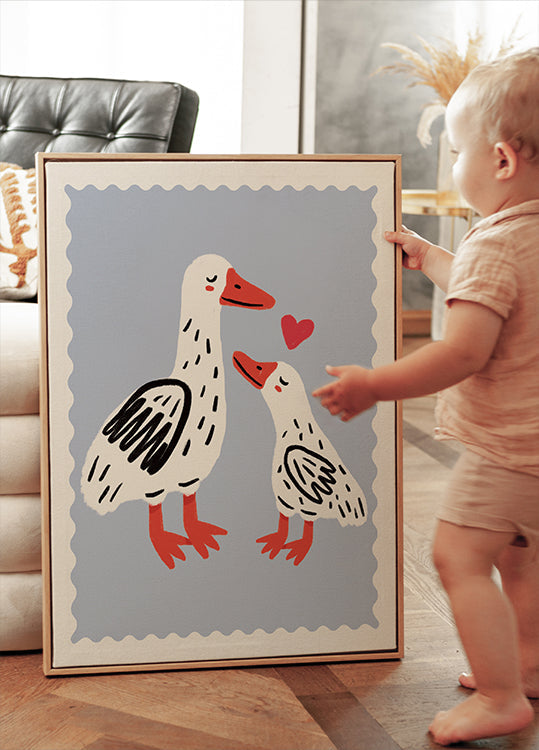 Mother duck and duckling Plakat - Posterbox