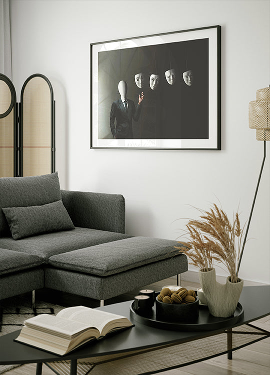 Poster mit mehreren Identitäten, Masken und Persona-Konzepten - Posterbox.dk