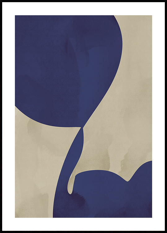 Navy Flow Abstract Plakat - Posterbox