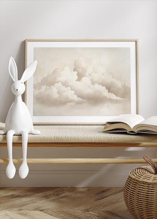 Neutrales Wolkengebilde-Aquarell-Poster - Posterbox.dk