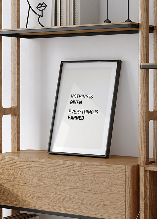 Poster „Nothing Is Given“ – Posterbox.dk