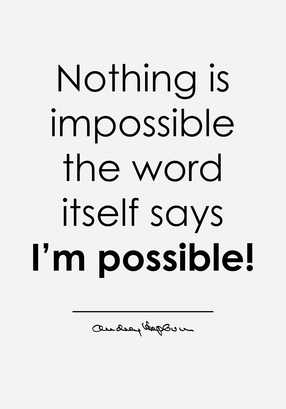 Poster „Nothing Is Impossible“ - Posterbox.dk