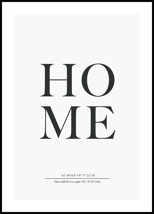 Unser Zuhause, personalisiertes Koordinatenposter - Posterbox.dk