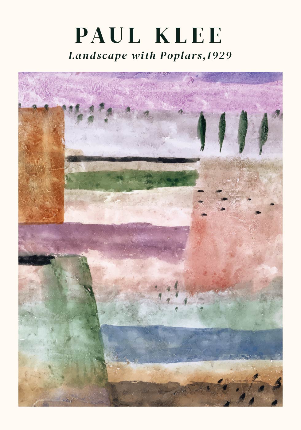 Paul Klee – Landschaft mit Pappeln Poster – Posterbox.dk