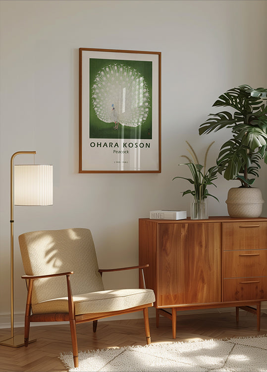 Pfau, japanischer Weißer Pfau Poster - Posterbox.dk