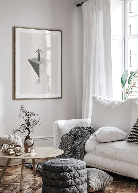 Perfekte Balance, geometrisches Surrealismus-Poster - Posterbox.dk