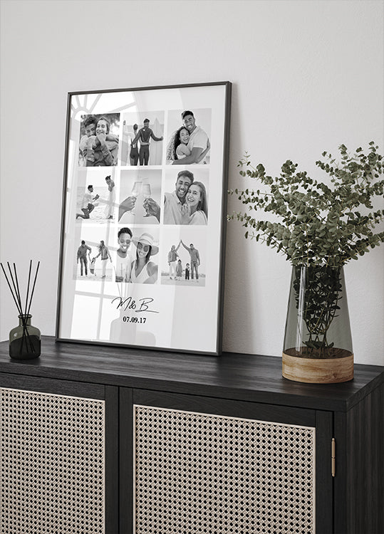 Personalisiertes Paar-Fotocollage-Poster - Posterbox.dk